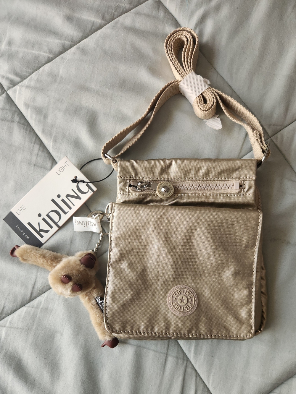 Kipling Gold Eldorado Crossbody Bag  NWT